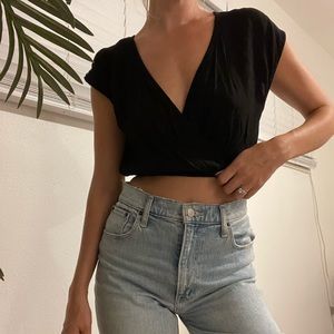 Black Lucy love crop top